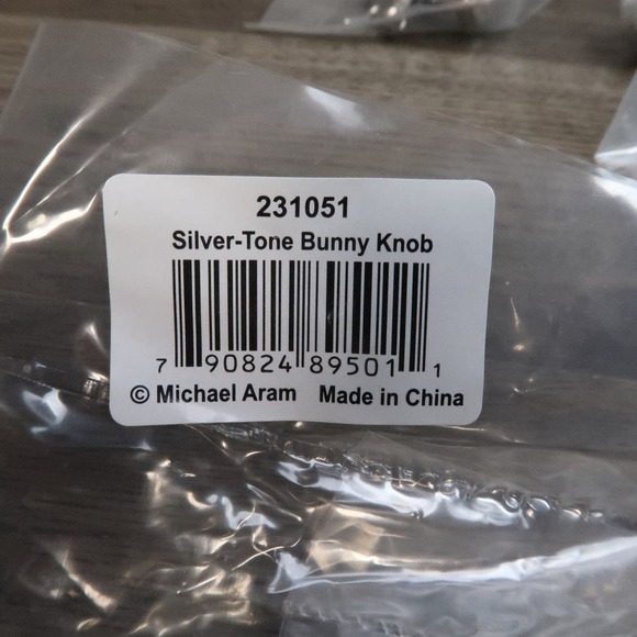 6ct Michael Aram Cabinet Drawer Bunny Rabbit Pull Knob Silver Tone - Picture 8 of 8